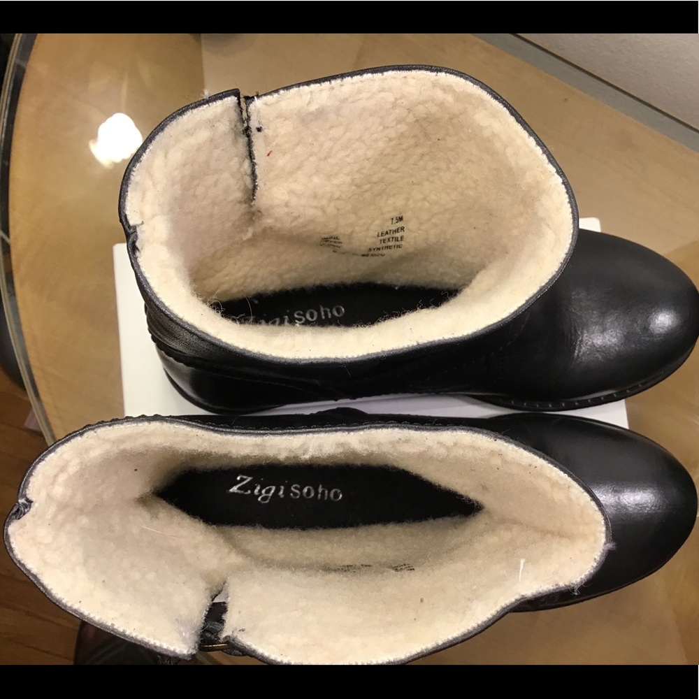 Beautiful Zigi SohoLeather Black Ankle Winter Boot